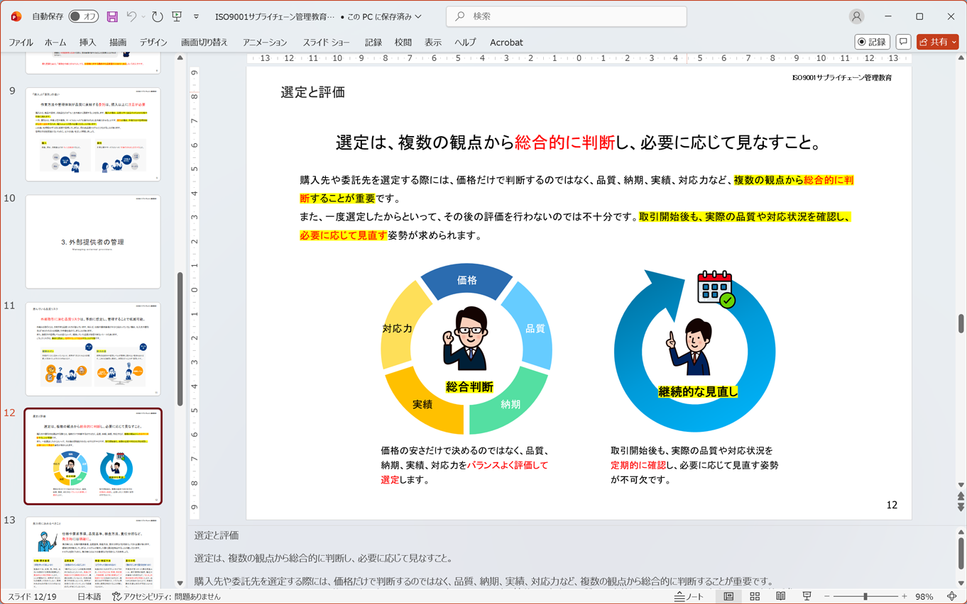 ISO9001サプライチェーン管理教育