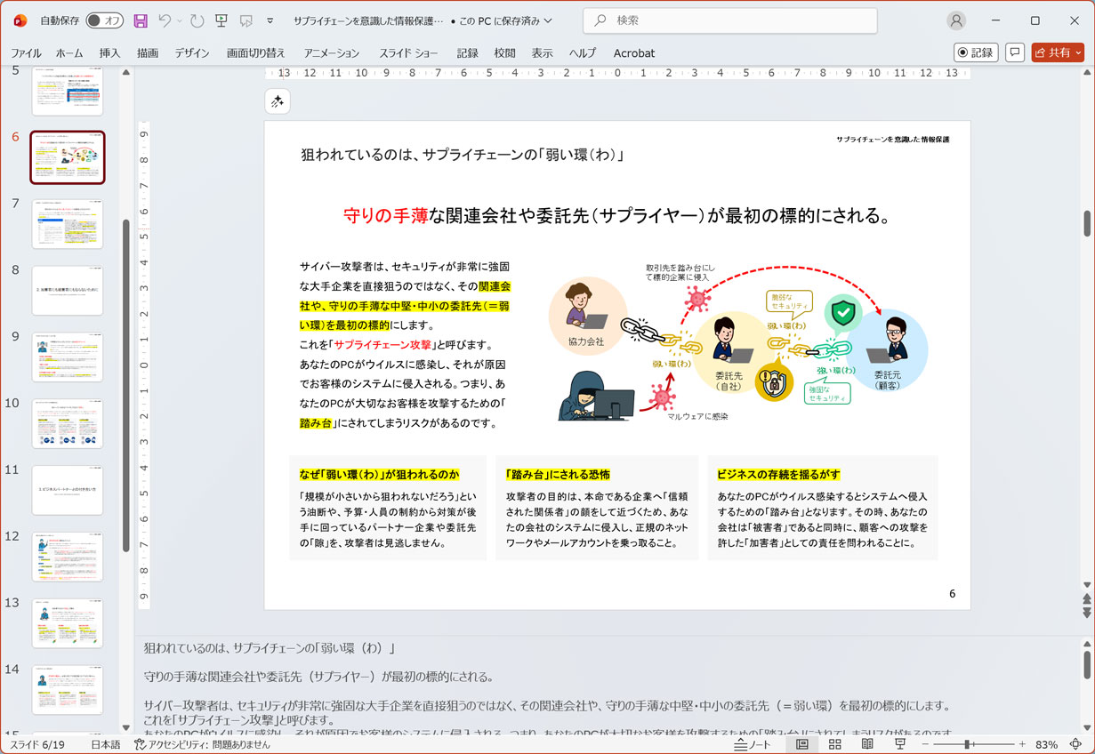 サプライチェーンを意識した情報保護