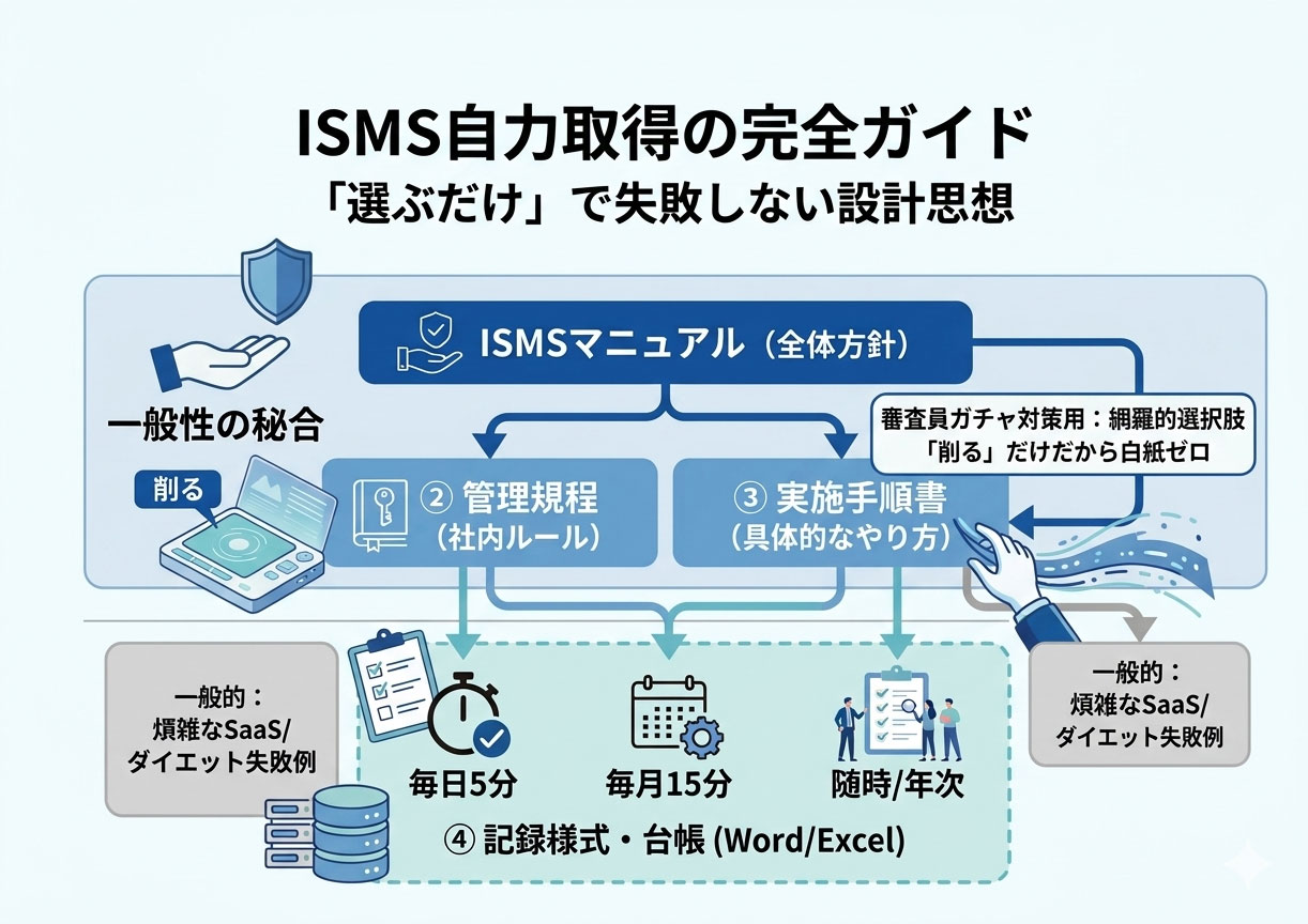 ISMS自力取得の完全ガイド｜「面倒・煩雑」の真犯人はツールではなく、設計にある。