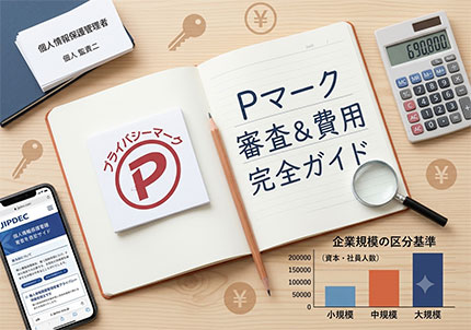 プライバシーマーク(Pマーク)申請の流れと審査費用を解説するガイド画像