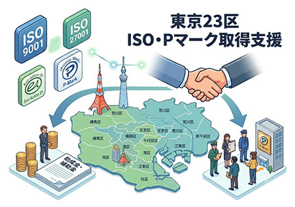 東京23区でISO認証及びプライバシーマーク等を助成金対象とする区